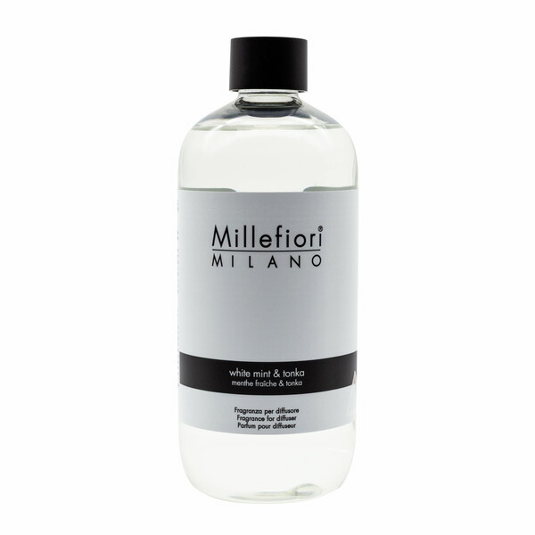 ミッレフィオーリ(Millefiori) Natural ホワイトミント&トンカ(WHITE MINT TONKA) 交換用リフィル500ml 送料無料 お中元 プレゼント ラッピング 芳香剤