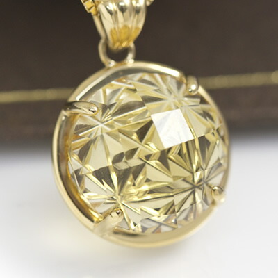 楽天市場】シトリン 甲州貴石切子 ペンダントトップ 六角ローズ