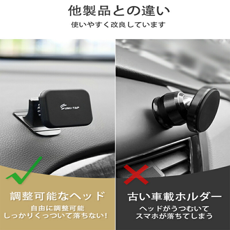 楽天市場 スマホ 車載ホルダー スマホホルダー 車載用 マグネット 車載用 アクセサリー スマートフォン 車載ホルダー スマホ 車 携帯 スマホスタンド 車 マグネット式 ダッシュボード Iphone Android 磁石 タブレット カー用品 車用品 二つ折り財布コインケース革シエロ