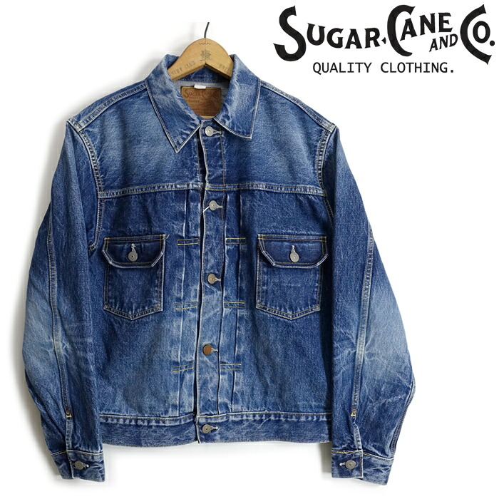 シュガーケーン SUGARCANE [SC11953SW] エイジング加工 2ndタイプ デニムジャケット Gジャン 14.25oz. DENIM JACKET 1953 AGED MODEL 日本製｜CLEVER WEB SHOP