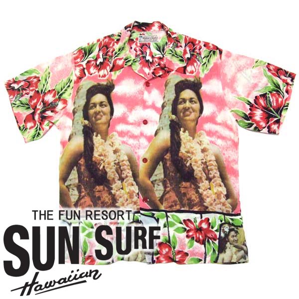 SunSurf スペシャルエディション [SS34660] 2009年モデル PHOTO HULA MODEL アロハシャツ WALTAH CLARKE'S ピンク(162)｜CLEVER WEB SHOP