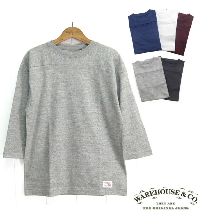 御召しもの住み家 WAREHOUSE [4063PLAIN]7分袖 蹴球ティーシャツ 無地