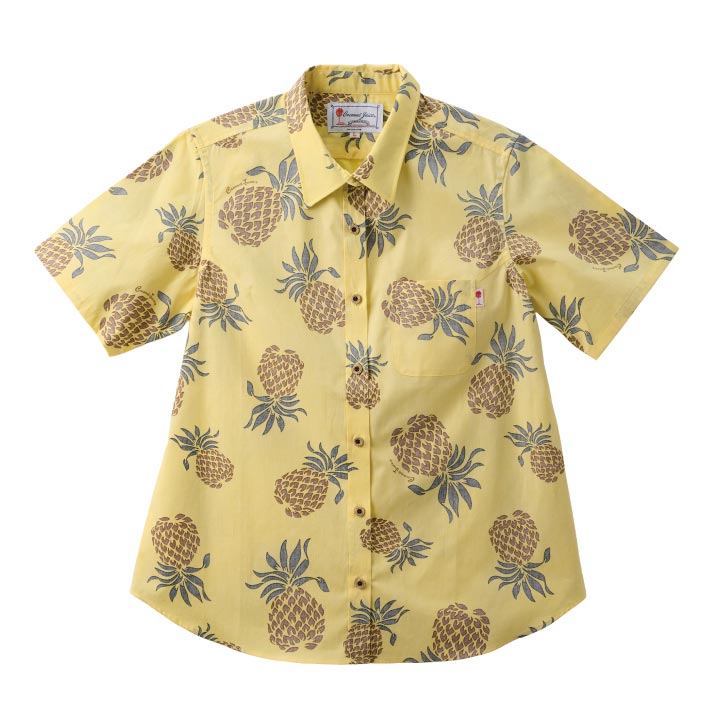 かりゆしウェア レディースレギュラーカラーシャツ 全3色 半袖 YELLOW/JL0104337