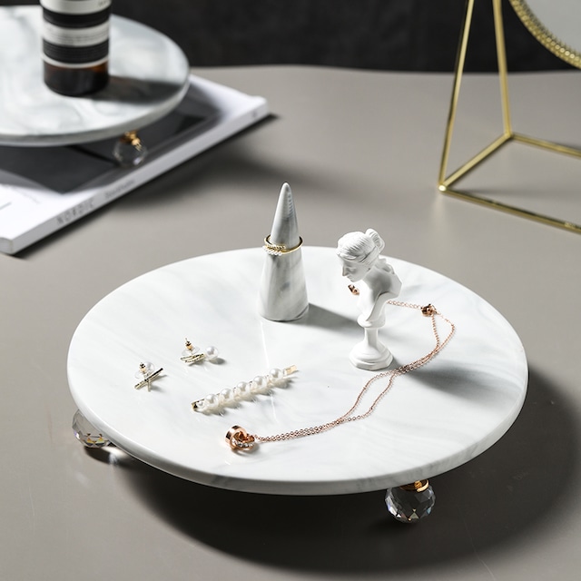 楽天市場】【送料無料】大理石トレイ アクセサリートレイ プレート