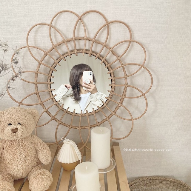 楽天市場】【送料無料】壁掛けミラー ウォールミラー ラタン ミラー 鏡