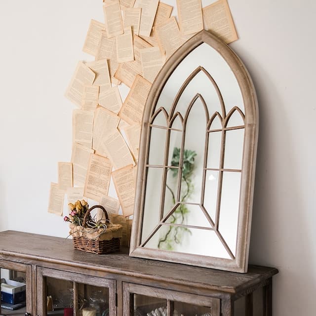 楽天市場】アンティーク調 木製窓枠 鏡 壁掛けミラー マホガニー 6枠