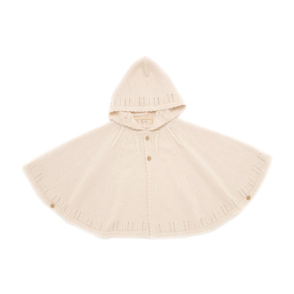 cofucu コフク オーガニックコットン 編み物求心柄マント | 日本製 ポンチョ ベビー服 生み出すこと祝賀会 生み出すこと 差し上げ物 オーガニック 綿織物 お坊っちゃん お嬢さん