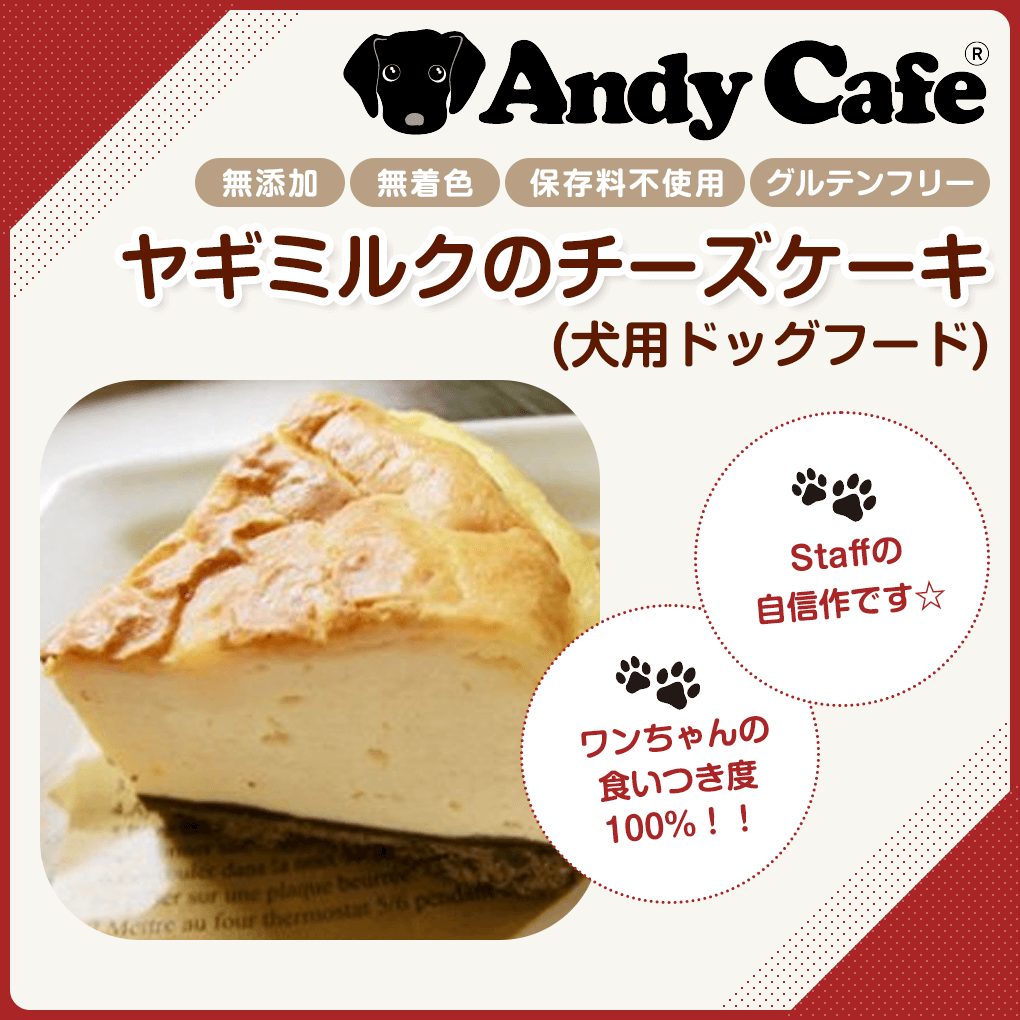 超熱 犬 おやつ 手作り アンディカフェ ヤギミルクのチーズケーキ 犬用 こだわり お菓子 犬用 フード ペット おかし ケーキ Sferavisia Hr