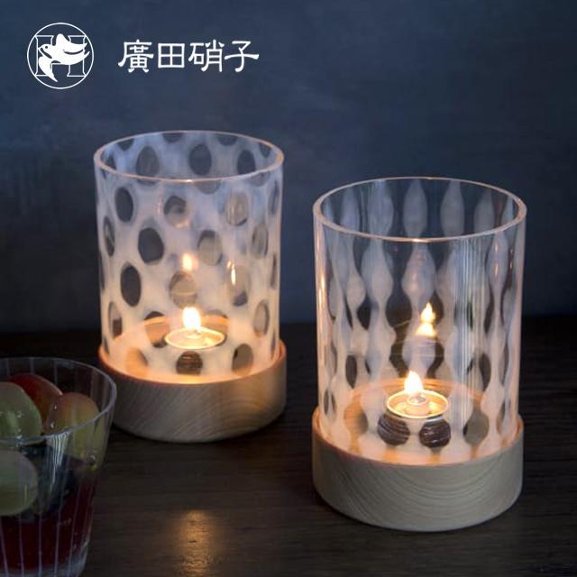 義山百景 大正浪漫硝子 水玉／玉十草 全2柄 廣田硝子テーブルランプ オイルランプ キャンドル ギフト 13,129円