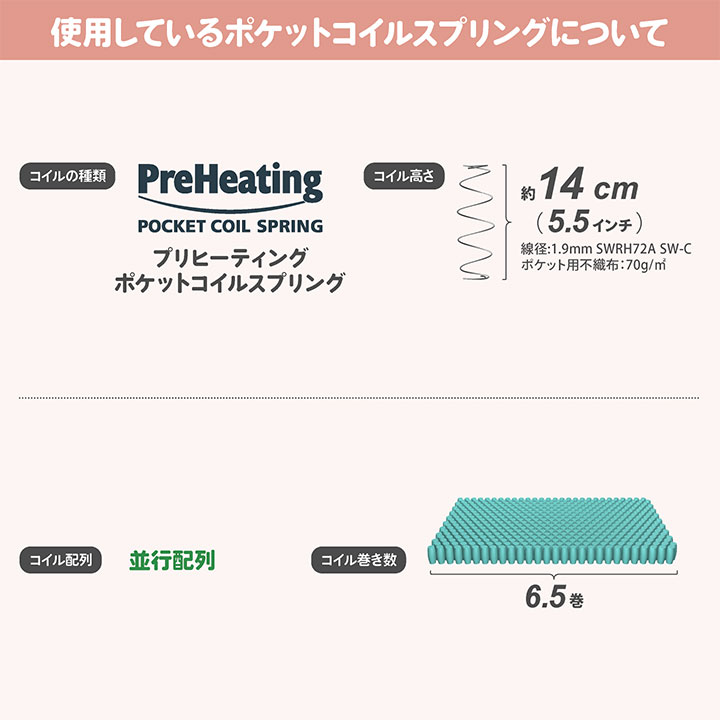 日本製ポケットコイルマットレス脚付きマットレスシングル(Sサイズ)コットンプラス【送料無料】【開梱・設置無料】日本製ポケットコイルマットレス専門ストアCraftia(クラフティア)