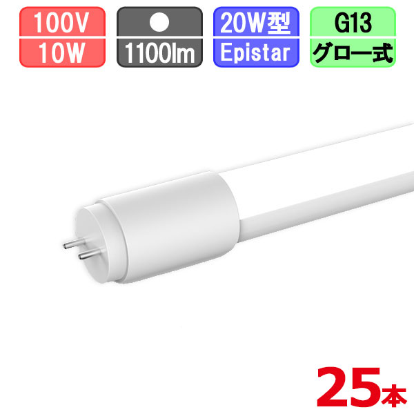 【まとめ買い銀行割引】25本仕掛ける LED螢光灯 直管 20w型 昼白いこと 高温発光式は工事不必要
