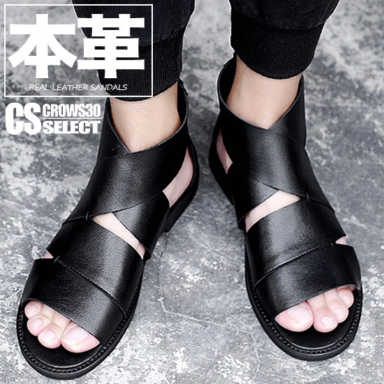 サンダル メンズ ファッションソース グラディエーターサンダル 書物なめし 本皮 皮革サンダル 九夏ブーツ 本革サンダル 本皮 貨物輸送無料 旅宿インターフェイス 模様替 人 下足 パーソナルアイデンティティターゲット V系 ビジュアル系 表通系 モード系 モード 体躯