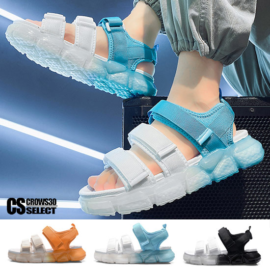 V系 サンダル メンズ モード系 グラディエーターサンダル 厚底 サマーブーツ バイカラー 送料無料 インポート 変形 男 靴 個性的 ビジュアル系 ストリート系 ファッション スタイル ホスト 30代 40代 大人 衣装 ブラック 黒 ブルー 在庫限り