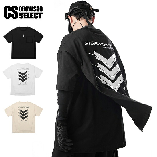 Tシャツ メンズ モード系 Tシャツ メンズ モード系 メンズ V系 カットソー 大きいサイズ Tシャツ メンズ インポート フェイクレイヤード 重ね着風 2023 春 夏 新作 お兄系 ホスト V系 ビジュアル系 ファッション 地雷系 ファッション 原宿系 バンド ステージ衣装
