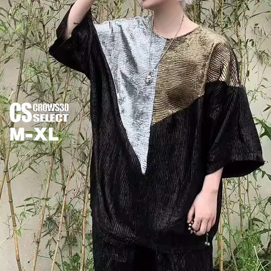 モード系 Tシャツ メンズ V系 カットソー メンズ V系 Tシャツ メンズ ビッグTシャツ モード系 メンズ Tシャツ メンズ バイカラー カットソー 地雷系 病み系 ファッション 送料無料 新作 ホスト ヴィジュアル系 ファッション 個性的 衣装 韓国 ファッション