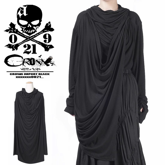 ドレープカットソー メンズ モード系 ロングTシャツ メンズ V系 ロンT メンズ モード系 メンズ アシンメトリー カットソー レディース ヴィジュアル系 ファッション スカート男子 alcw モード系 トップス V系 トップス お兄系 ヴィジュアル系 ファッション 衣装