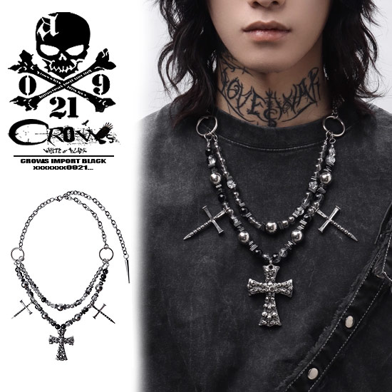 楽天市場】V系 ネックレス メンズ モード系 じゃらじゃらネックレス