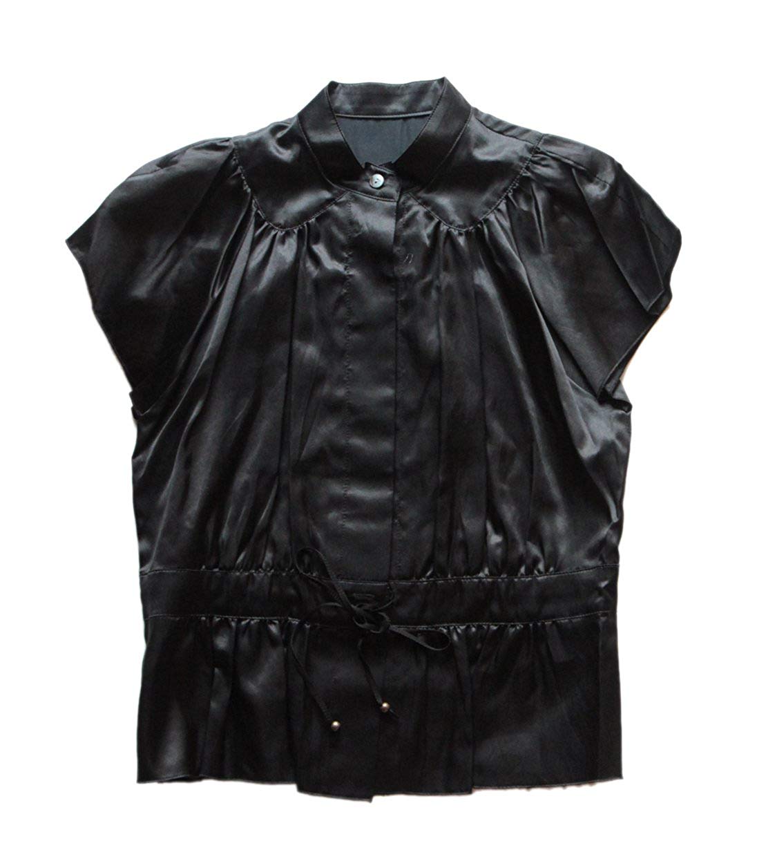 フレンチスリーブ ブラウス[SG] 送料無料 レディース 女性 婦人服 バンドカラー コットンシルク 綿 絹 骨格ウェーブ トップス カットソー 春 夏 9号 Mサイズ ファッション｜キュリアス（雑貨・スーツケース）