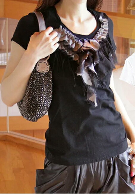☆詰め放題福袋チケット対象商品☆フリンジフリル Tシャツ Re.Verofonna ヴェロフォンナ 半袖 カットソー fs3gm 女性 かわいい 9号 Mサイズ ファッション 夏 春 デザイン 日本製 白T 綿 コットン トップス 骨格ウェーブ｜キュリアス（雑貨・スーツケース） 7,762円