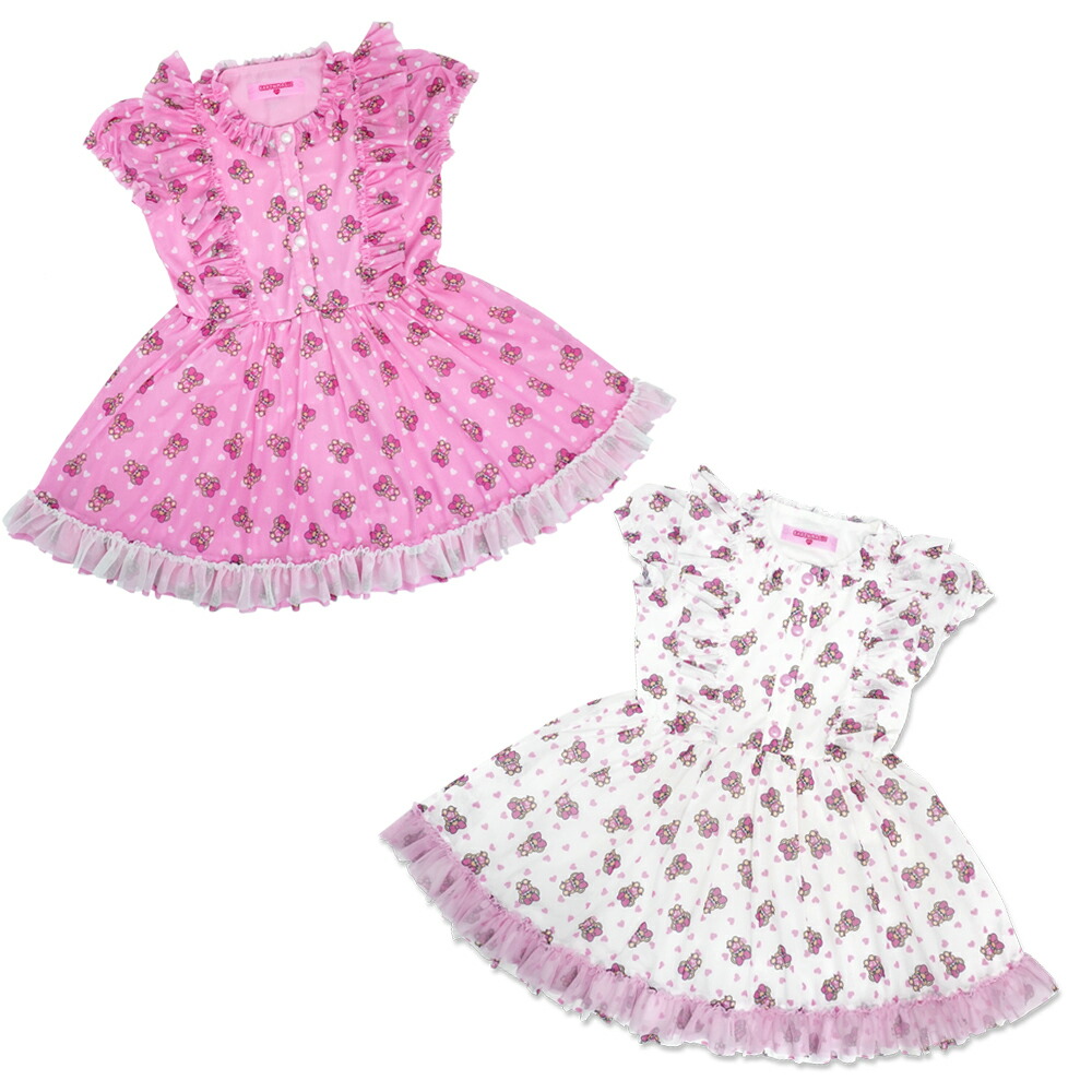 楽天市場 2 2入荷 新作 21春夏商品 Earthmagic アースマジック ミニ ハート マフィー 総柄 チュール ベビードール ワンピース 女の子 子供服 ワンピ 100cm 110cm 1cm 130cm 140cm シロ ペールピンク Cuscus クスクス 楽天市場店