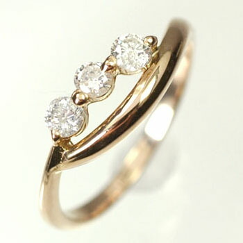 ダイヤモンド リング ピンクゴールド K18PG・ダイヤ0.2ct　ピンキーリング（指輪） ダイヤモンド指輪