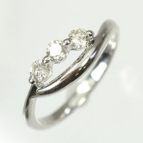 ダイヤモンド ピンキーリング K10WG・ダイヤモンド0.2ct　ピンキーリング（指輪） ダイヤモンド指輪