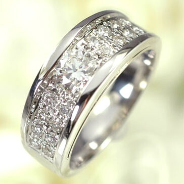 婚約指輪 ダイヤモンド リング プラチナ・ダイヤモンド0.8ct（Hカラー・SI・GOOD・0.5ct・鑑定書付＋0.3ct）　エレガンスリング（指輪） ダイヤモンド指輪｜キュートジュエリー 226,710円