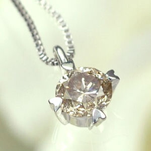 ダイヤモンド ネックレス 一粒 K18WG・ダイヤ(LB)0.2ct　スタッドペンダント(ネックレス）（ハート爪）｜キュートジュエリー 59,290円