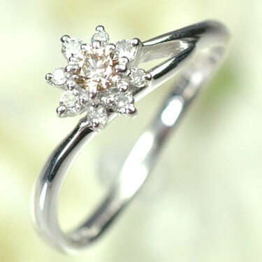 ダイヤモンド リング 18WG・ダイヤモンド0.18ct　フラワーリング（指輪） ダイヤモンド指輪