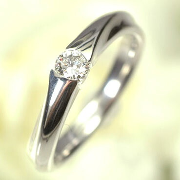婚約指輪 ダイヤモンド リング K18WG・ダイヤモンド0.18ct（Hカラー・SI・GOOD・鑑定ソーティング付）　シンプルリングD（指輪） ダイヤモンド指輪