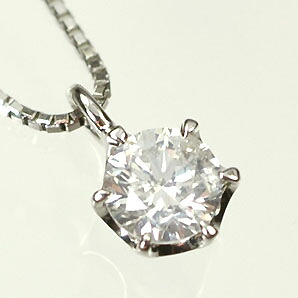プラチナ ダイヤモンド ネックレス 一粒 プラチナ・ダイヤ0.2ct（Hカラー・SI・鑑定書カード付）　スタッドペンダント（ネックレス）【対応】｜キュートジュエリー
