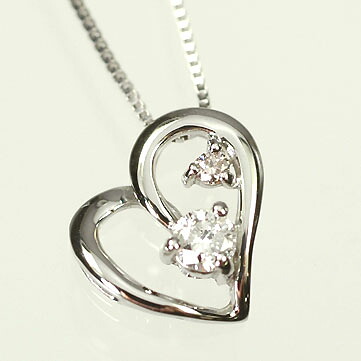 天然 ピンクダイヤモンド ネックレス K18WG・ダイヤ0.07ct&ピンクダイヤ0.01ct(鑑別書カード付) ペンダント(ネックレス)
