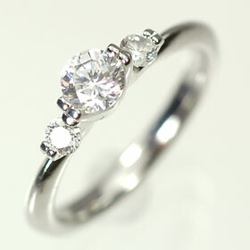 婚約指輪 プラチナ・ダイヤモンド0.3ct(H・SI・GOOD・鑑定書付) エンゲージリング(婚約指輪) プロポーズリング|キュートジュエリー