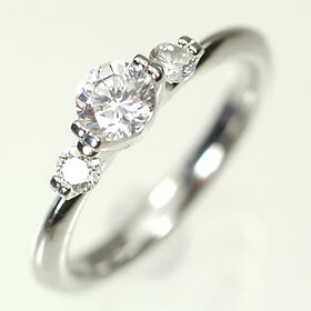 婚約指輪 プラチナ・ダイヤモンド0.3ct(F・VS・3EX・H&C・中央宝石鑑定書付) エンゲージリング(婚約指輪) プロポーズリング|キュートジュエリー