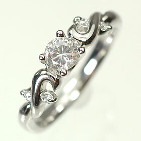 婚約指輪 プラチナ・ダイヤモンド0.3ct(H・SI・GOOD・鑑定書付) エンゲージリング(婚約指輪) プロポーズリング|キュートジュエリー