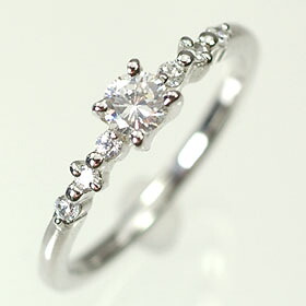 婚約指輪 プラチナ・ダイヤモンド0.2ct（F・VVS・3EX・H&C・中央宝石鑑定書付） エンゲージリング（婚約指輪） プロポーズリング｜キュートジュエリー
