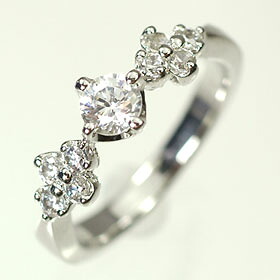 婚約指輪 プラチナ・ダイヤモンド0.3ct（H・SI・GOOD・鑑定書付） エンゲージリング（婚約指輪） プロポーズリング｜キュートジュエリー