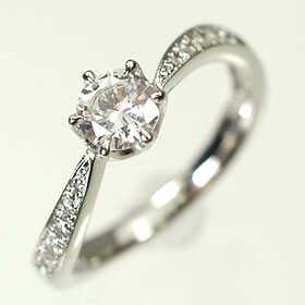 婚約指輪 プラチナ・ダイヤモンド0.5ct(H・SI・GOOD・鑑定書付) エンゲージリング(婚約指輪) プロポーズリング|キュートジュエリー