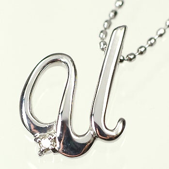 イニシャル ネックレス ダイヤモンド K10WG・ダイヤ0.03ct　イニシャルペンダント「U」（ネックレス）