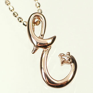 イニシャル ネックレス ダイヤモンド K10PG・ダイヤ0.03ct　イニシャルペンダント「E」（ネックレス） 52,536円