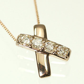 ダイヤモンド ネックレス ピンクゴールド K18PG・ダイヤモンド0.2ct　キスマークペンダント（ネックレス）