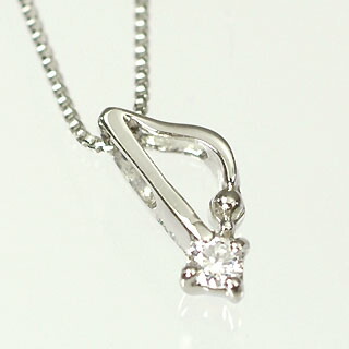 プラチナ ダイヤモンド ネックレス ハート＆キューピッド プラチナ・ダイヤモンド0.03ct（H&C・鑑別書カード付）　メロディペンダント（ネックレス）