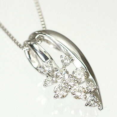 ダイヤモンド ネックレス K18WG・ダイヤ0.3ct（SIクラス・鑑別書カード付）　エレガント１０ペンダント(ネックレス)【１０周年記念ジュエリー】【大切な方へ】｜キュートジュエリー
