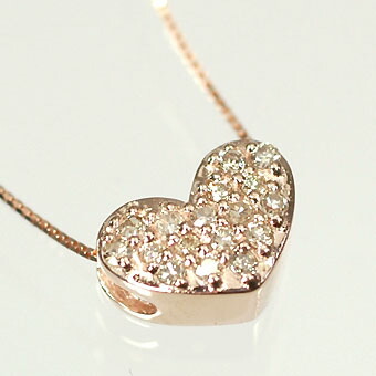 楽天市場】ダイヤモンド ネックレス K10WG・ダイヤ0.1ct ハートパヴェ