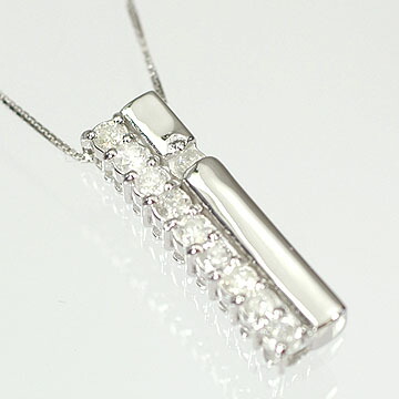 ダイヤモンド ネックレス K10WG・ダイヤモンド0.2ct アニバーサリー10ペンダント(ネックレス) 【結婚10周年記念】【対応】|キュートジュエリー