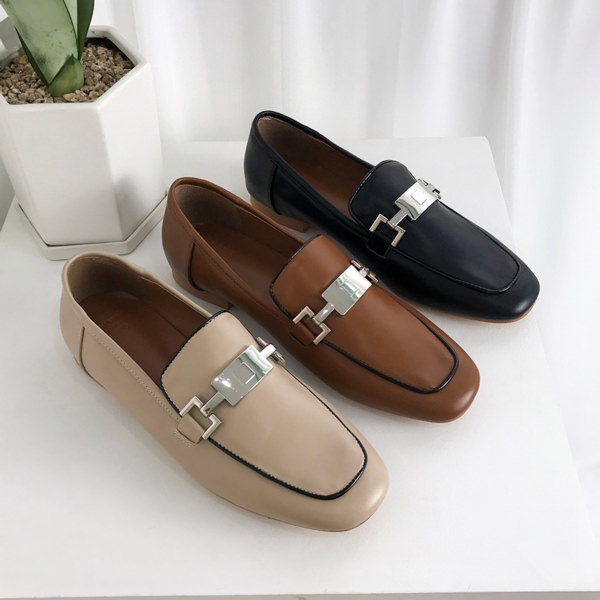 代引可 シンプル 婦人靴 ぺたんこ オックスフォード ベージュ ブラウン 黒 ブラック 革靴 おじ靴 モチーフ レディース ローファー O 1962 Spmau Ac In