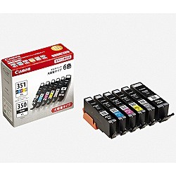 CANON 完全無欠インキ貯蔵タンク 6色マルチ容器に並べる 大電気容量 BCI-351XL+350XL/6MP キヤノン 〈BCI351XL350XL6M〉