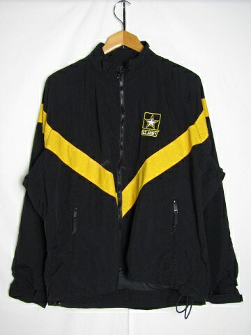 U.S.ARMY APFUジャケット トレーニングジャケット ミリタリー ブラック イエロー MEDIUM X-SHORT 【中古】【メンズ】【MEDIUM】