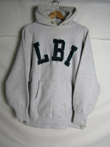 90年代 USA製 Champion チャンピオン リバースウィーブ パーカー LBI ワッペン X-LARGE グレー【メンズ】【大きいサイズ】【中古】|DESERT SNOW 郡山