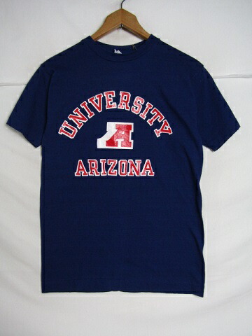 70年代製 バータグ　Champion　チャンピオン　ARIZONA UNIVERSITY　Tシャツ　Mサイズ　ネイビー【中古】【MEDIUM】【メンズ】